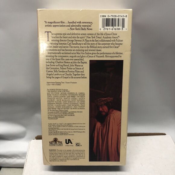 The Greatest Story Ever Told VHS, 2-Tape Set Life Story Of Jesus Christ Sealed - Picture 2 of 8